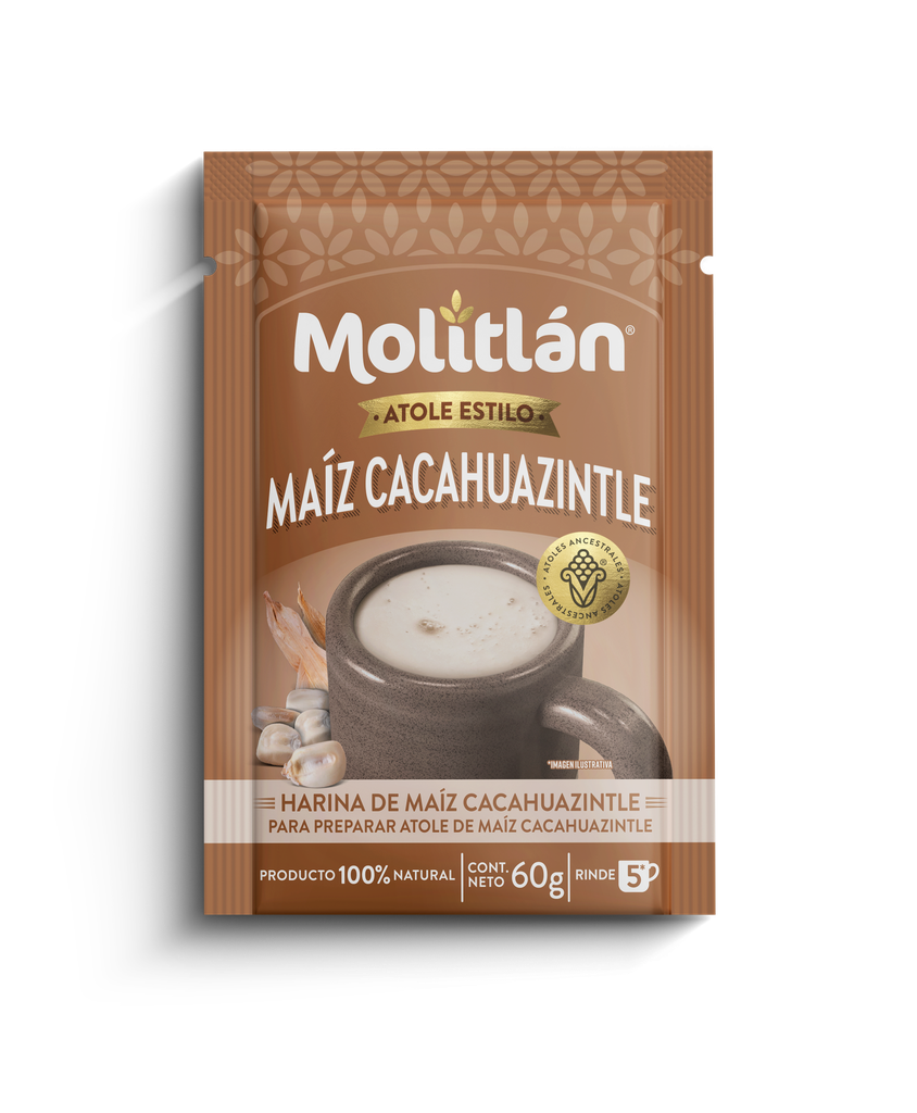 Atole Maíz Cacahuazintle Molitlán - Caja 24 Sobres